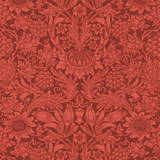 Sunflower Wallpaper - Chocolate/Red - Morris & Co - 216960 - Morris Wallpaper
