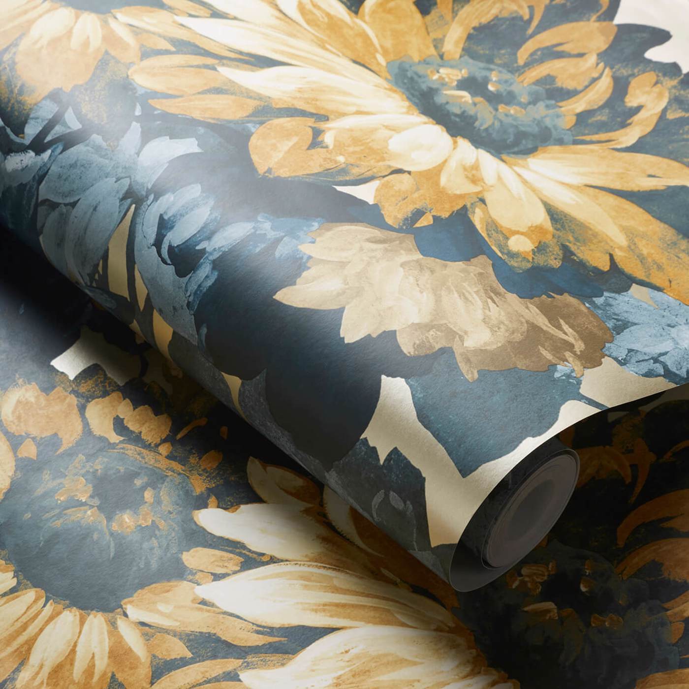 Sunforest Wallpaper - Gilver/Denim - Clarke & Clarke - W0162/02 - Morris Wallpaper