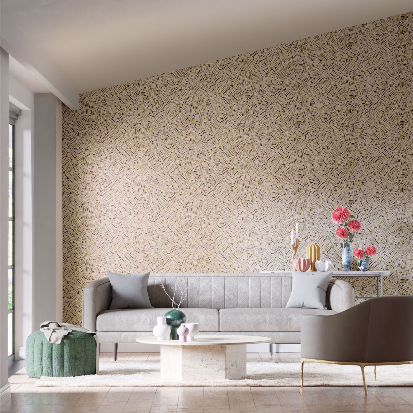 Sunstone Wallpaper - Positano/Chocolate/Pistachio - Harlequin - HC4W113041 - Morris Wallpaper