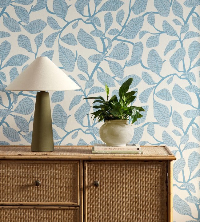 Sweet Bay Wallpaper - Coast Blue - Scion - NSCW113269 - Morris Wallpaper