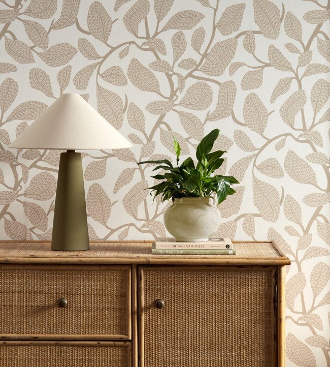Sweet Bay Wallpaper - Stone - Scion - NSCW113270 - Morris Wallpaper