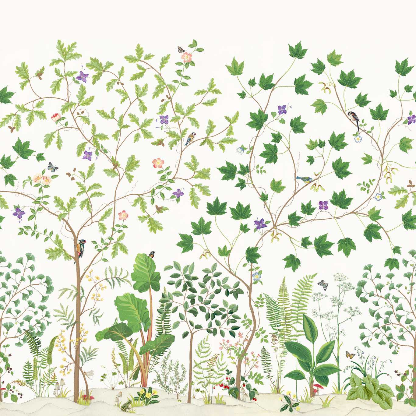 Sycamore And Oak Wallpaper - Botanical Green - DABW217211 - Sanderson - Morris Wallpaper