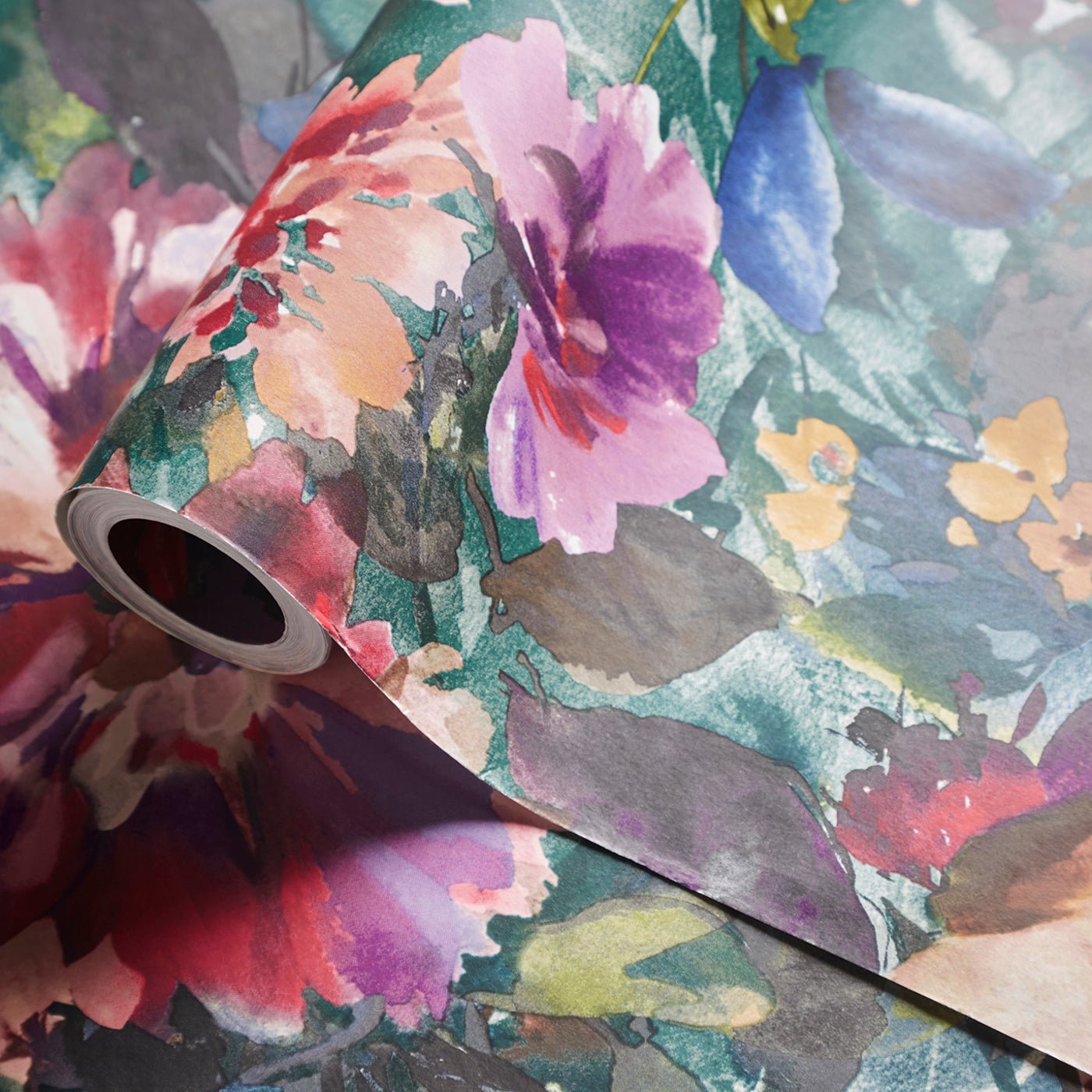 Tahiti Wallpaper - Amethyst/Emerald - Clarke & Clarke - W0145/01 - Morris Wallpaper