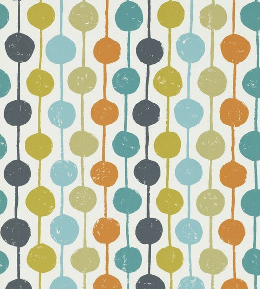 Taimi Wallpaper - Sulphur / Tangerine / Kingfisher - NFIK111122 - Scion