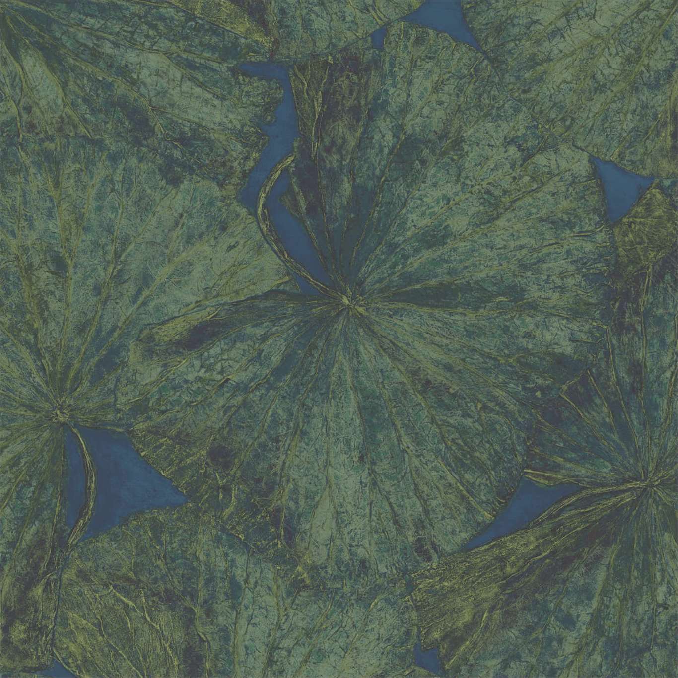Taisho Lotus Wallpaper - Malachite/Lapis - ZTOT312725 - Zoffany - Premier Wallcovering