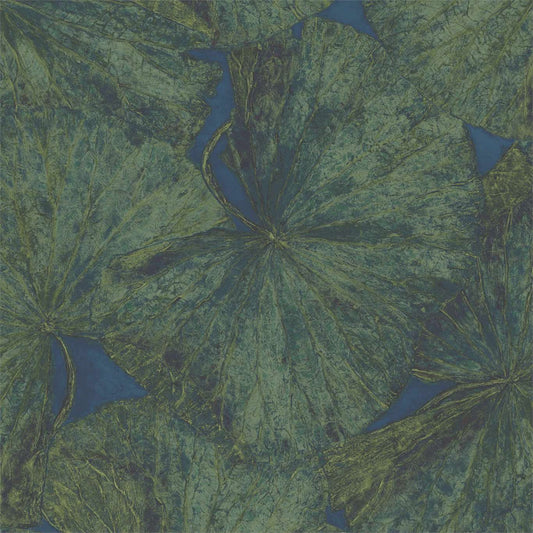 Taisho Lotus Wallpaper - Malachite/Lapis - ZTOT312725 - Zoffany - Premier Wallcovering