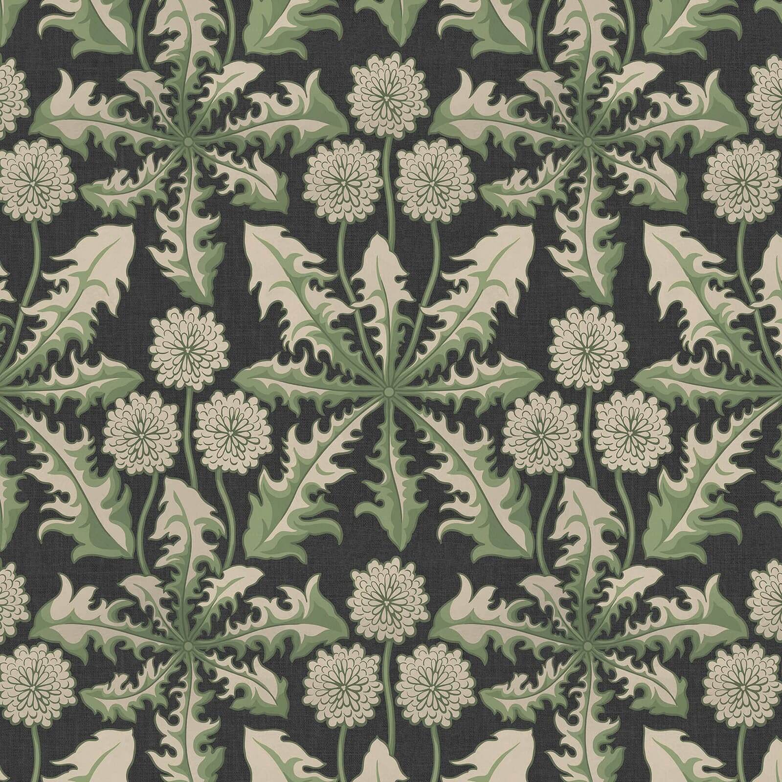 Taraxa Wallpaper - Noir - House of Hackney - 1-WA-TXA-DI-NOI-XXX - Morris Wallpaper
