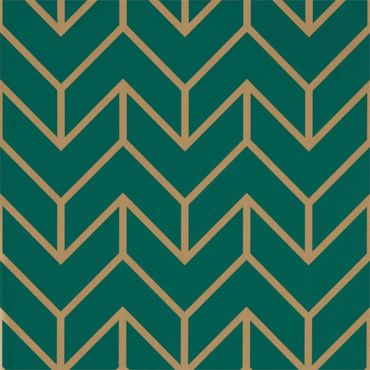 Tessellation Wallpaper - Teal/Gold - Harlequin - HMWF111984 - Morris Wallpaper