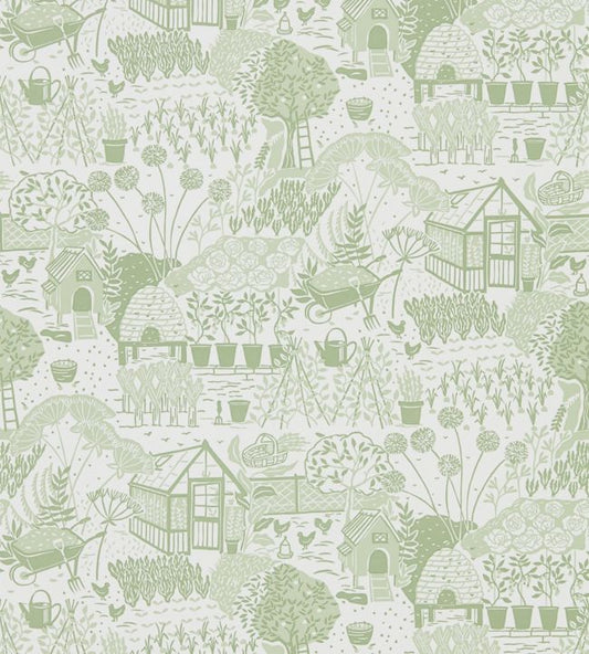 The Allotment Wallpaper - Fennel - DHPO216351 - Sanderson - Morris Wallpaper