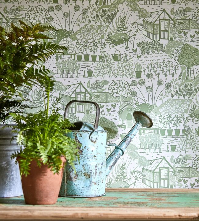 The Allotment Wallpaper - Fennel - DHPO216351 - Sanderson - Morris Wallpaper