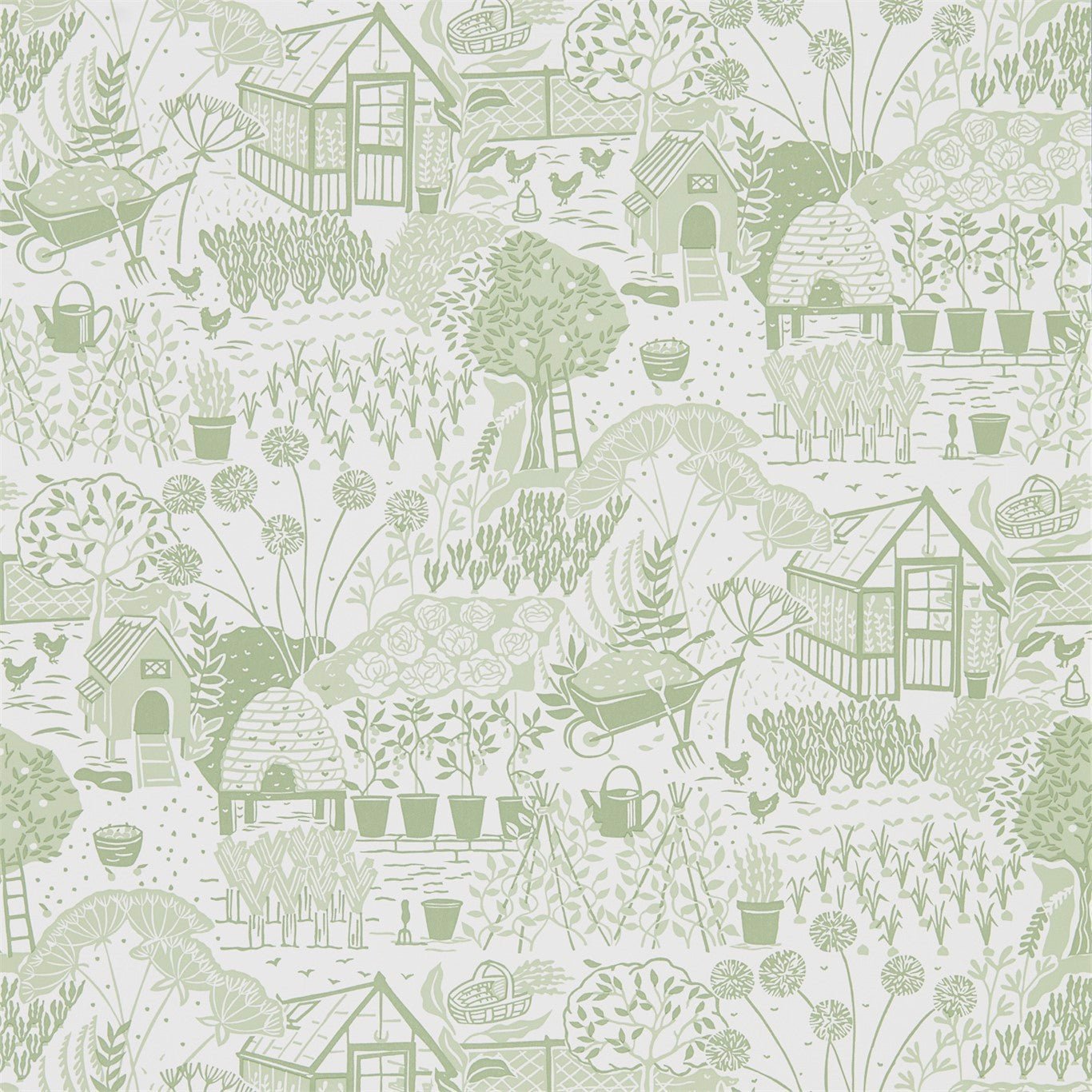 The Allotment Wallpaper - Fennel - Sanderson - DHPO216351
