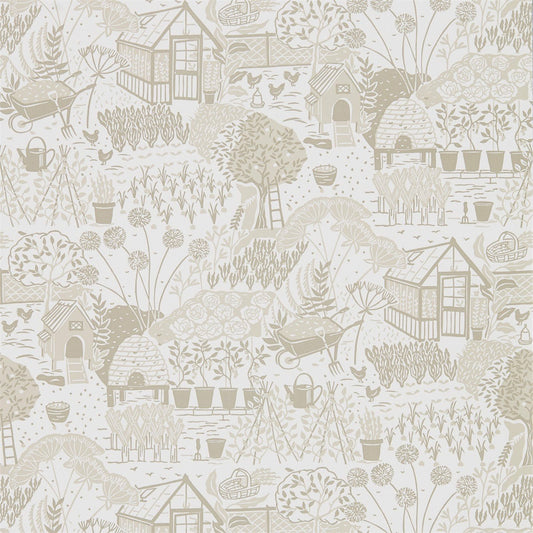 The Allotment Wallpaper - Linen - DHPO216353