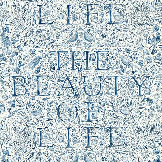 The Beauty of Life Wallpaper - Indigo - MEWW217190 - Morris & Co - Emmery Walkers - Morris Wallpaper