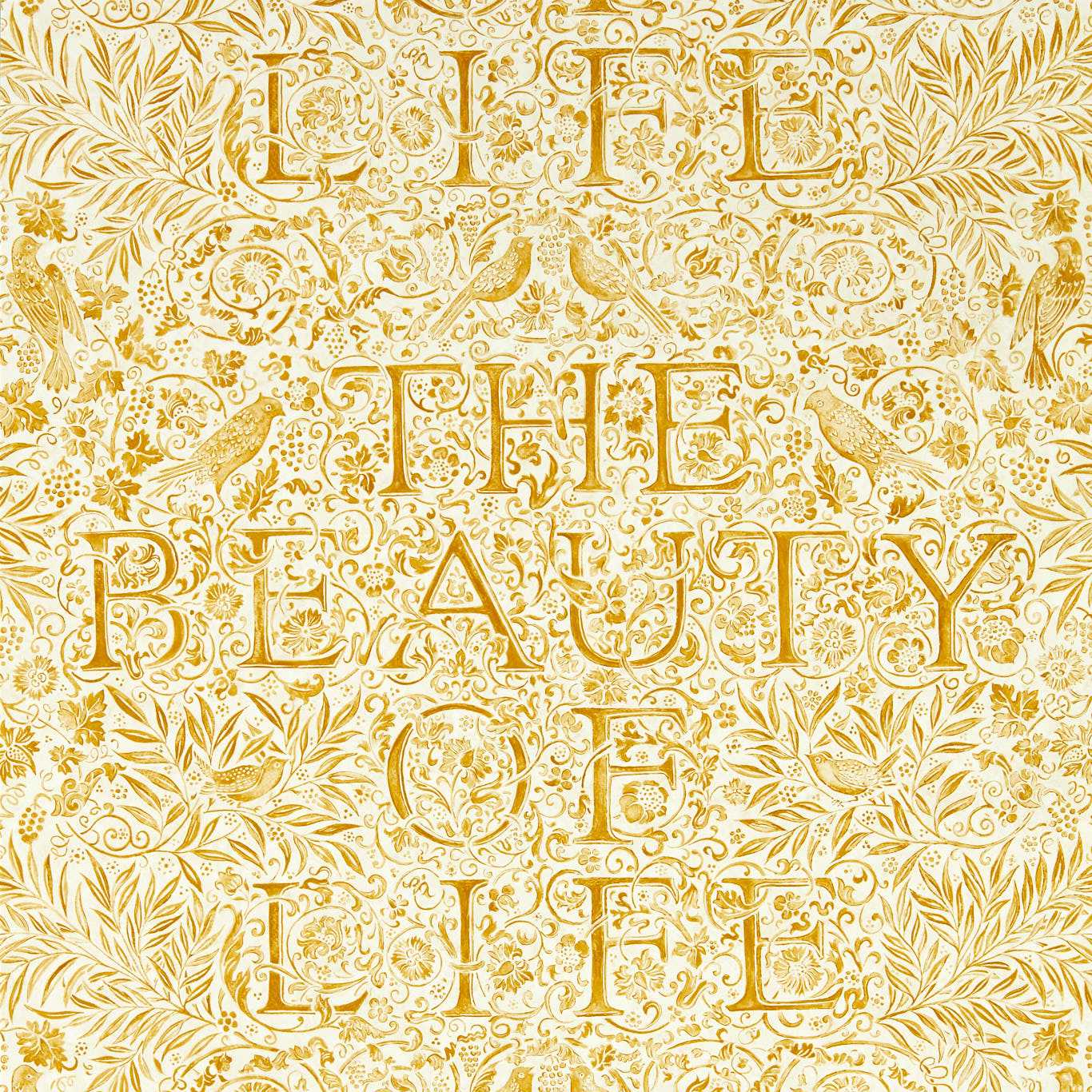 The Beauty of Life Wallpaper - Sunflower - MEWW217191 - Morris & Co - Emmery Walkers - Morris Wallpaper