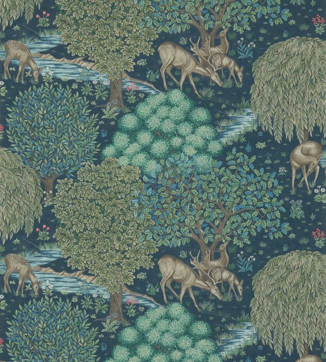 The Brook Wallpaper - Dark Blue - 214887 - Morris & Co