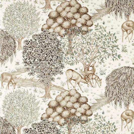 The Brook Wide Width Fabric - Sage/Linen - Morris & Co - 227273 - Premier Wallcovering