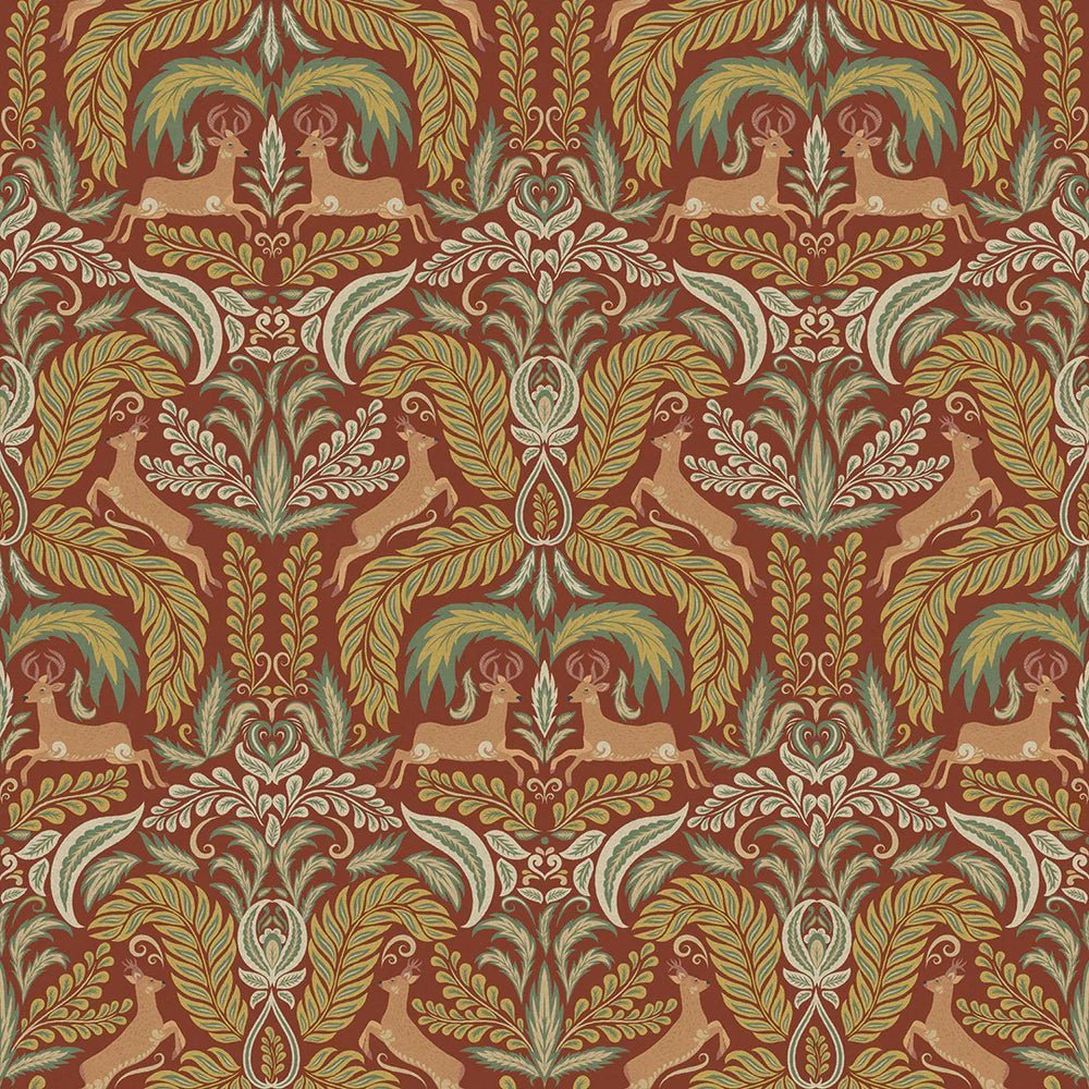 The Endearing Deer Wallpaper - Autumn Shades - LAN100127 - Lucie Annabel - Premier Wallcovering