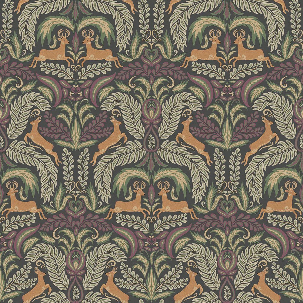 The Endearing Deer Wallpaper - Rich Tones - LAN100129 - Lucie Annabel - Premier Wallcovering