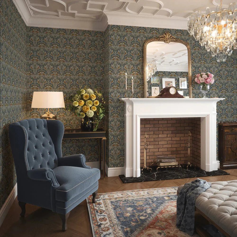 The Endearing Deer Wallpaper - Winter Blues - LAN100126 - Lucie Annabel - Premier Wallcovering