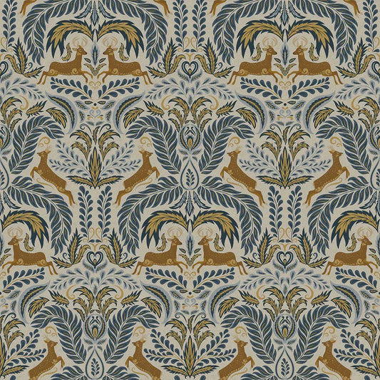 The Endearing Deer Wallpaper - Winter Blues - LAN100126 - Lucie Annabel - Premier Wallcovering
