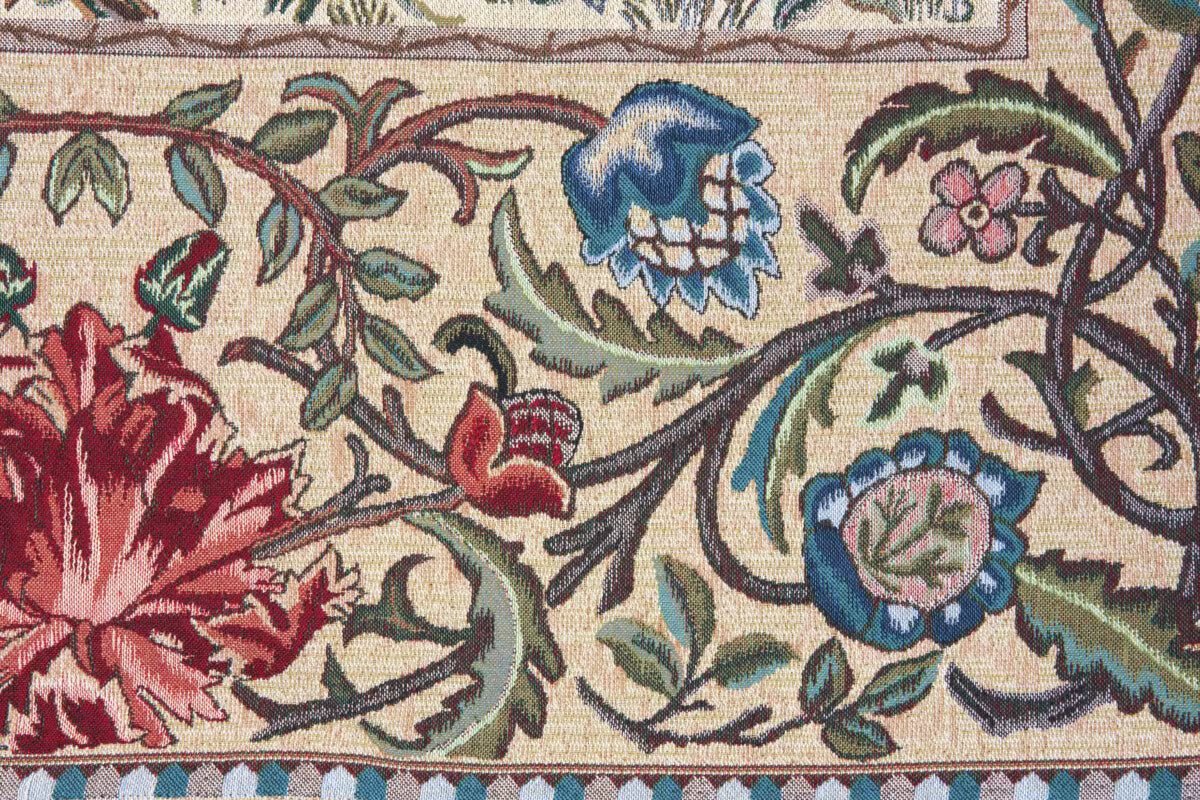 The Garden Cream Loom Woven Tapestry - 236 x 175 cm - Requires Rod Size 5 - Hines of Oxford - LW1639 - Morris Wallpaper