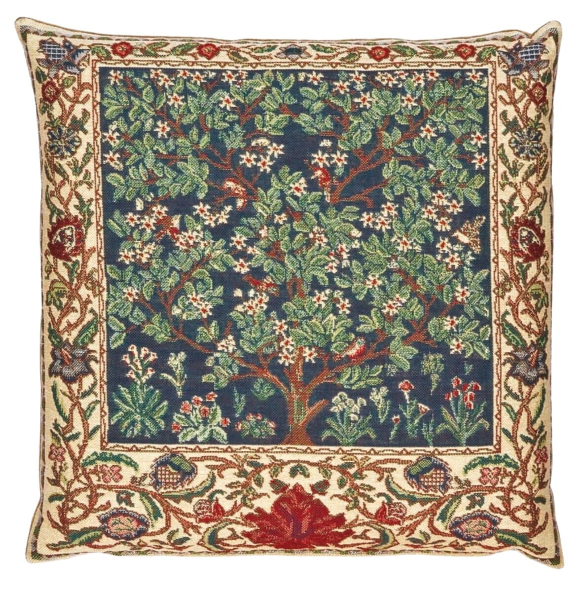 The Garden Tapestry Cushion with Feather Filler - Hines - 418-1 - Morris Wallpaper