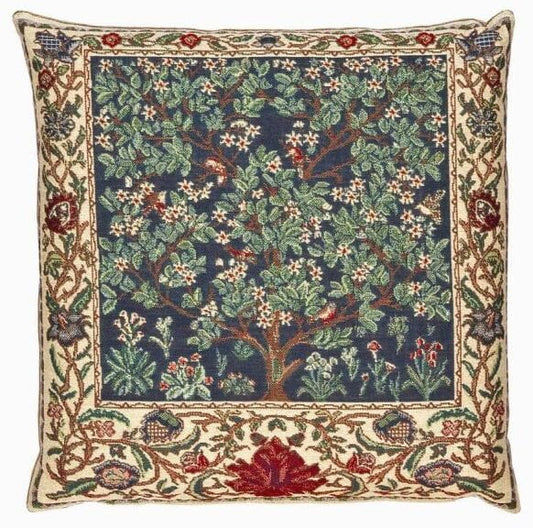 The Garden Tapestry Cushion with Feather Filler - Hines - 418 - Morris Wallpaper