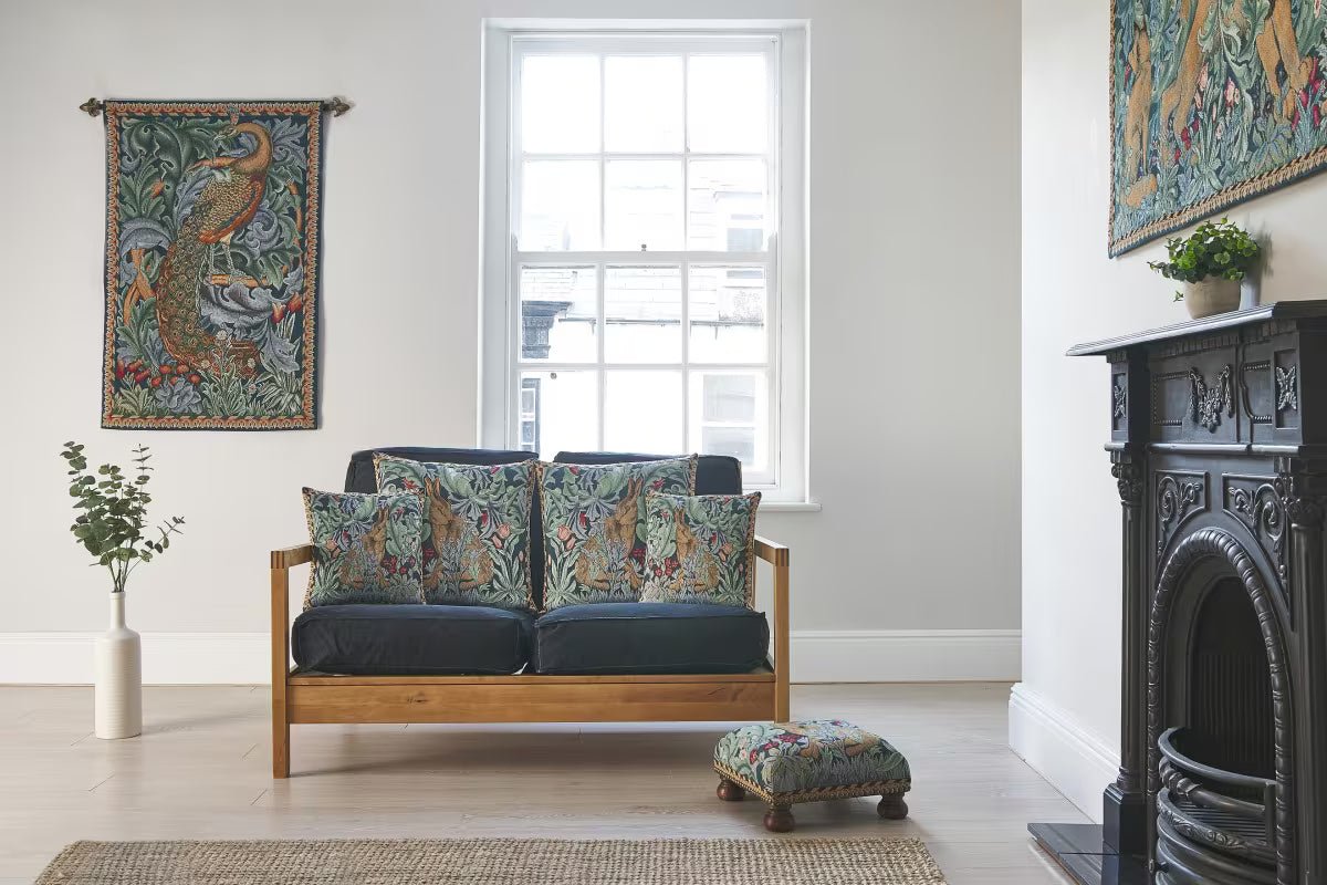 The Peacock Loom Woven Tapestry - 110 x 73 cm - Requires Rod Size 2 - Hines of Oxford - LW878 - Morris Wallpaper