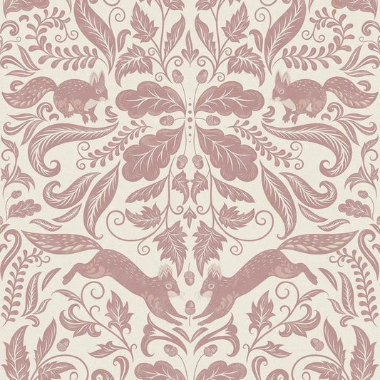 The Secret Squirrel Wallpaper - Rosewood - LAN100130 - Lucie Annabel - Premier Wallcovering