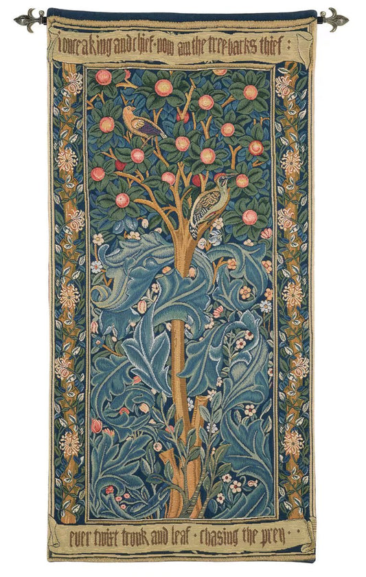 The Woodpecker Loom Woven Tapestry - 151 x 74 cm - Requires Rod Size 2 - Hines of Oxford - LW882 - Morris Wallpaper