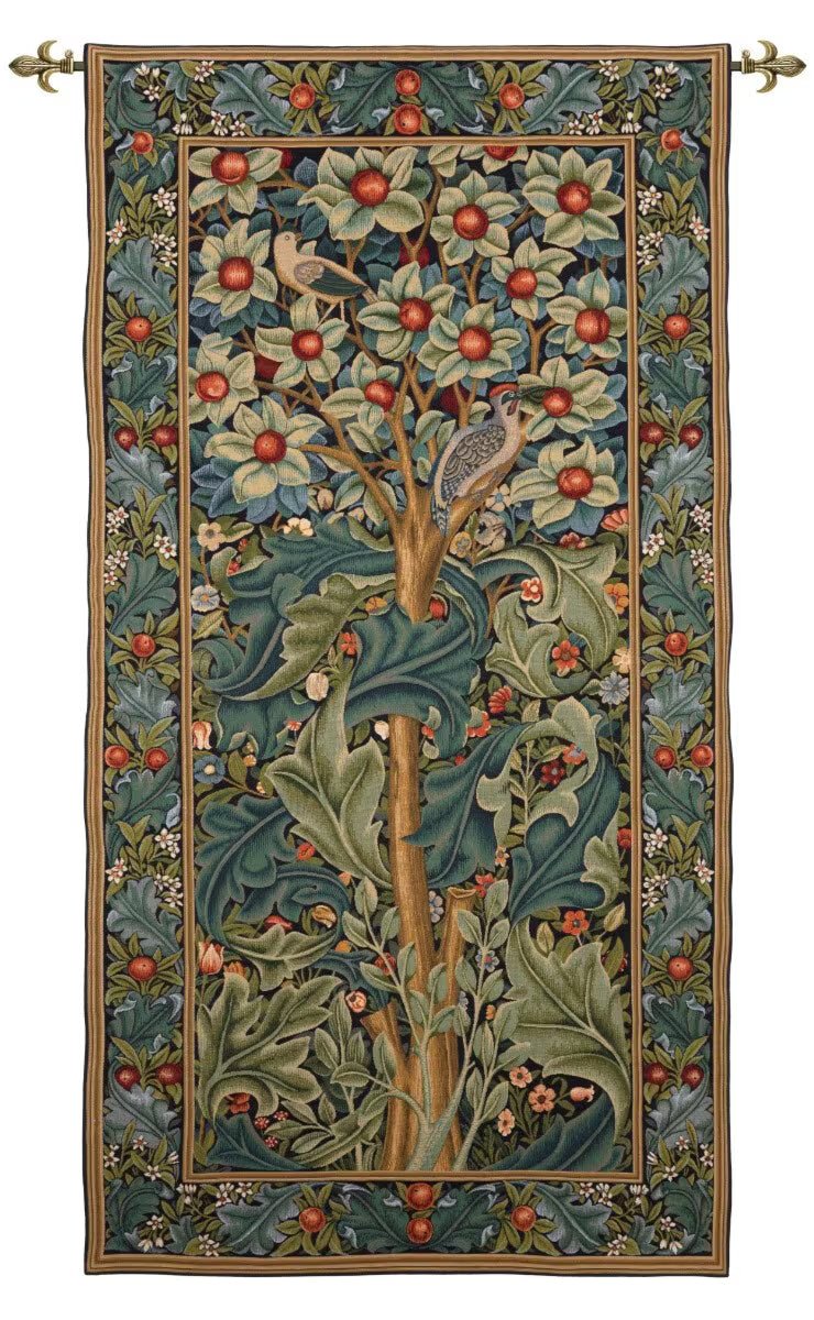 The Woodpecker Loom Woven Tapestry - 182 x 94 cm - Requires Rod Size 2 - Hines of Oxford - LW1702 - Morris Wallpaper