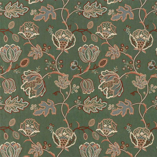 Theodosia Embroidery Fabric - Bottle Green - Morris & Co - 236821 - Premier Wallcovering