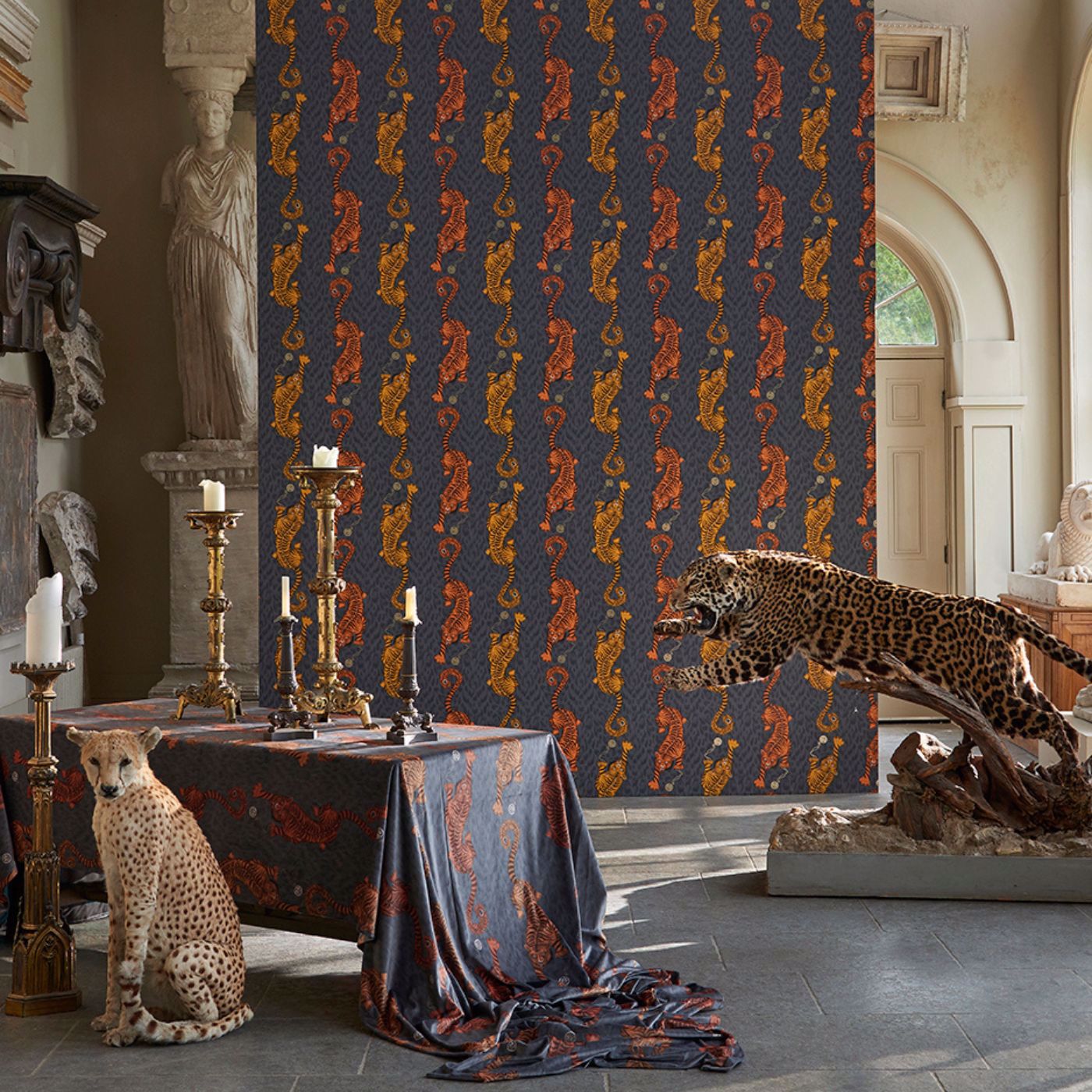 Tigris Wallpaper - Flame - Clarke & Clarke - W0105/01 - Morris Wallpaper