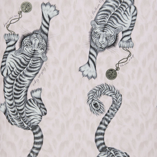 Tigris Wallpaper - Pink - Clarke & Clarke - W0105/04 - Morris Wallpaper