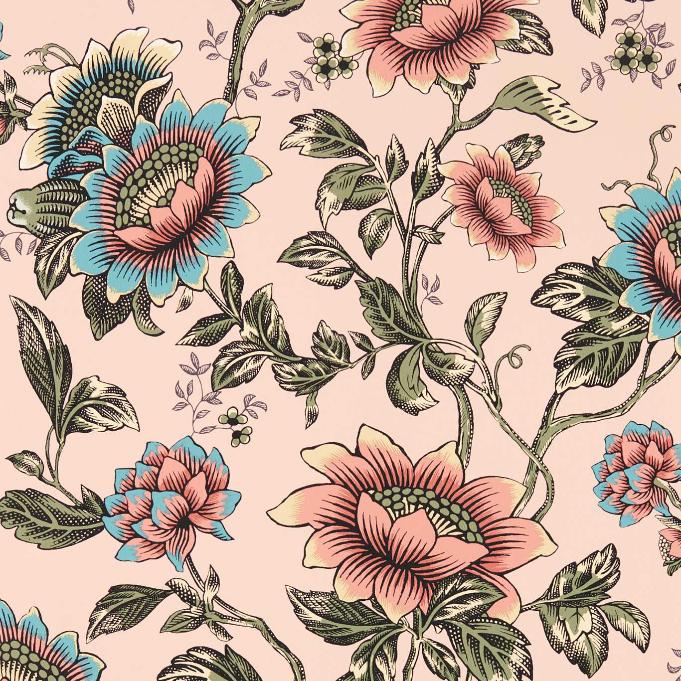 Tonquin Wallpaper - Blush - Clarke & Clarke - W0134/01 - Morris Wallpaper