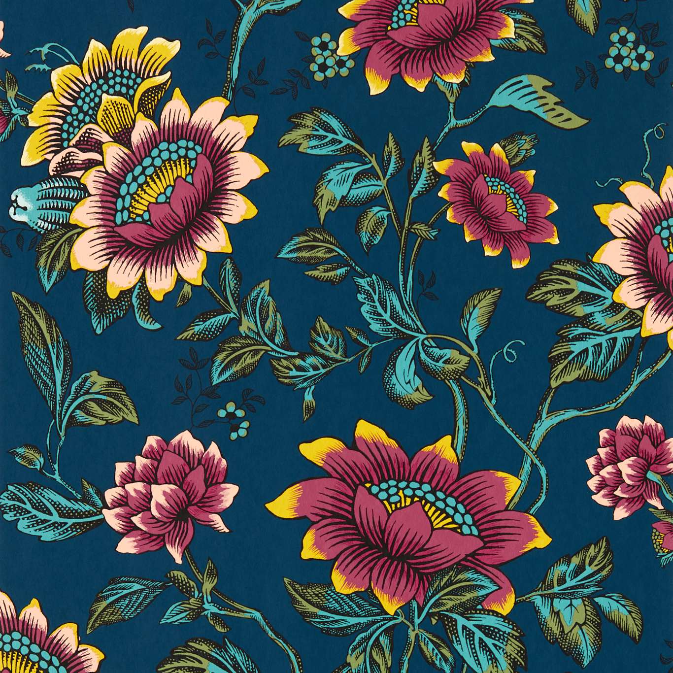 Tonquin Wallpaper - Midnight - Clarke & Clarke - W0134/03 - Morris Wallpaper
