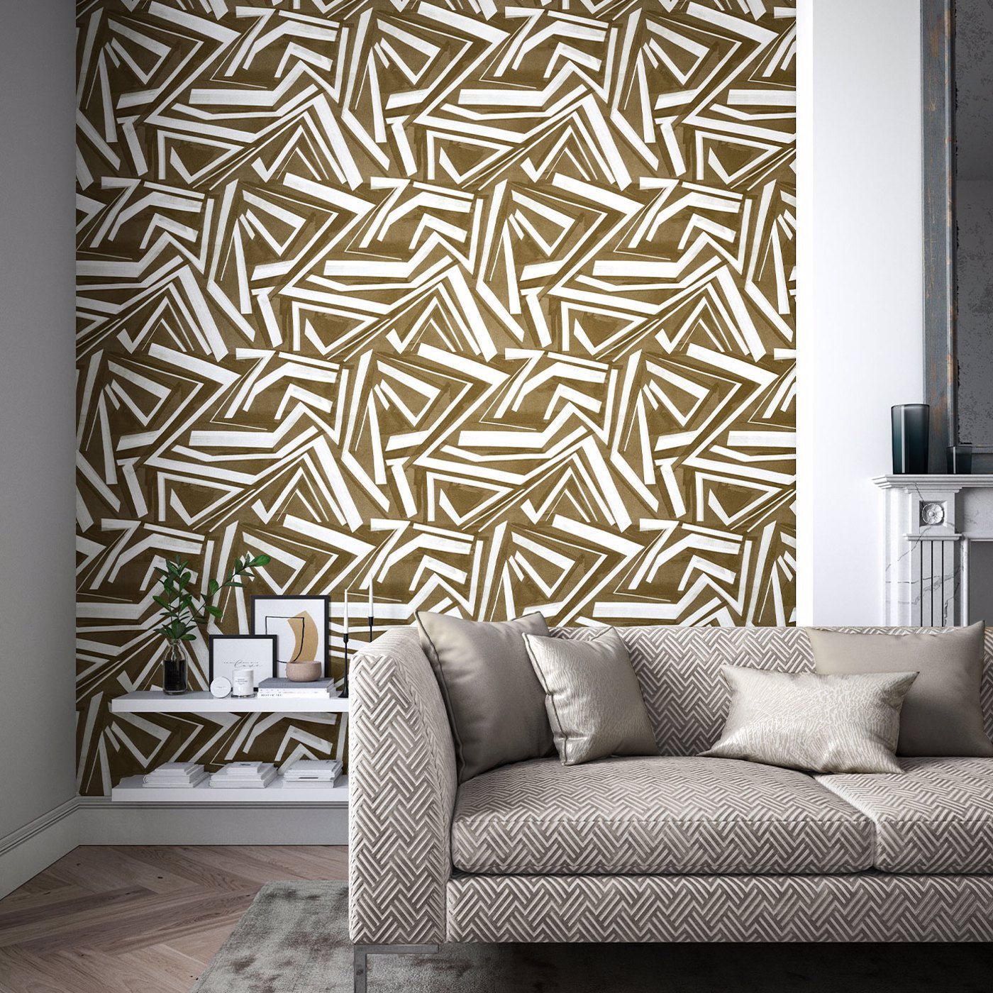 Transverse Wallpaper - Bronze - Harlequin - HM7W112740 - Morris Wallpaper