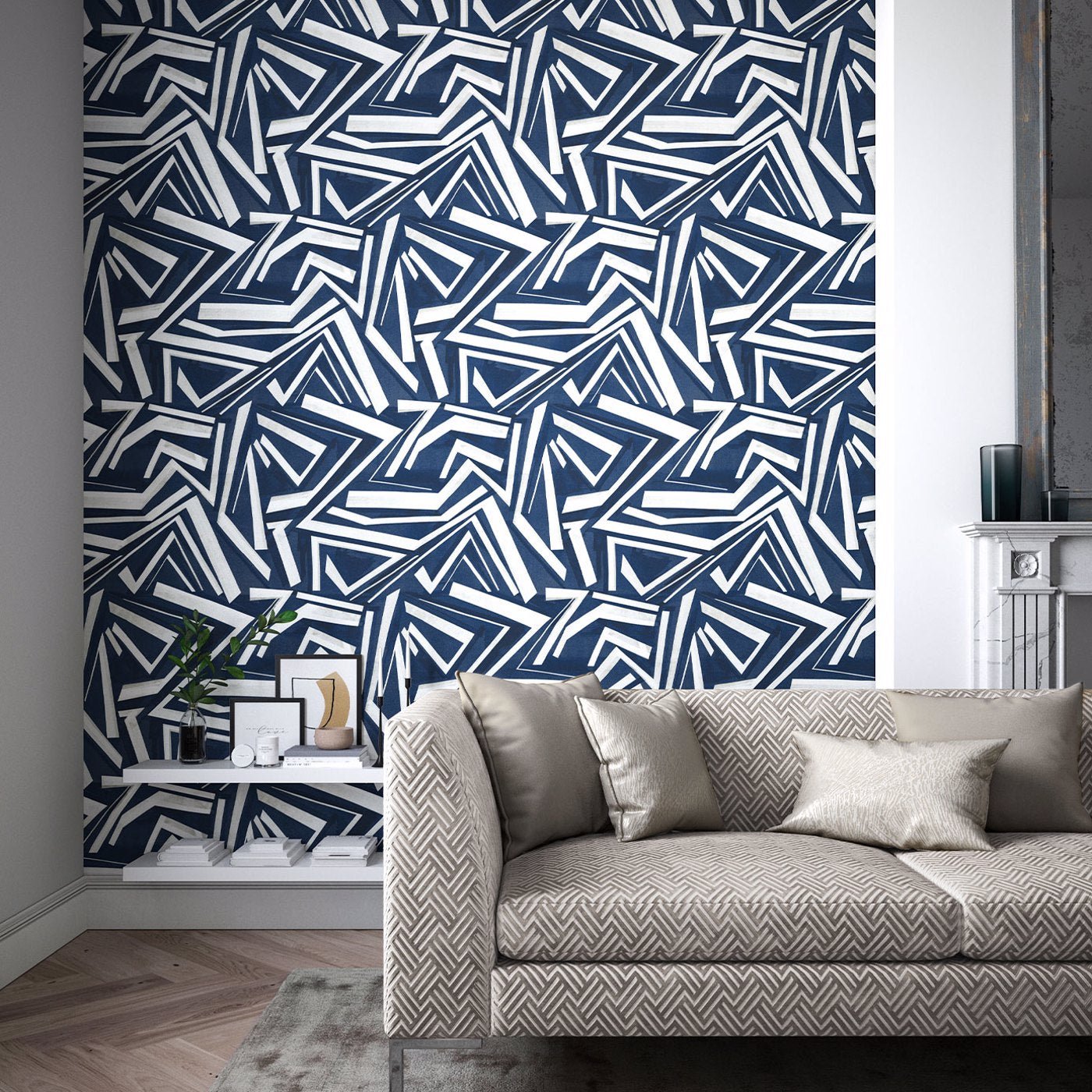 Transverse Wallpaper - Ink - Harlequin - HM7W112739 - Morris Wallpaper