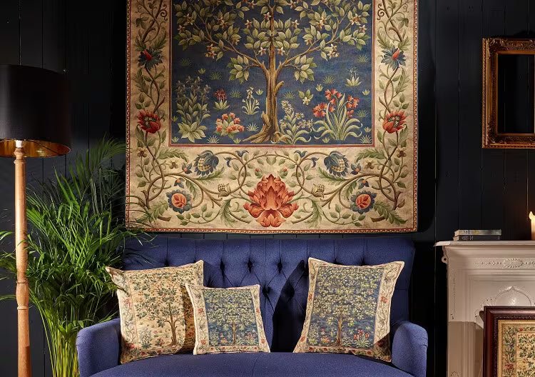 Tree of Life - Blue Loom Woven Tapestry - 180 x 142 cm - Rod Size 4 - Hines of Oxford - LW695 - Morris Wallpaper