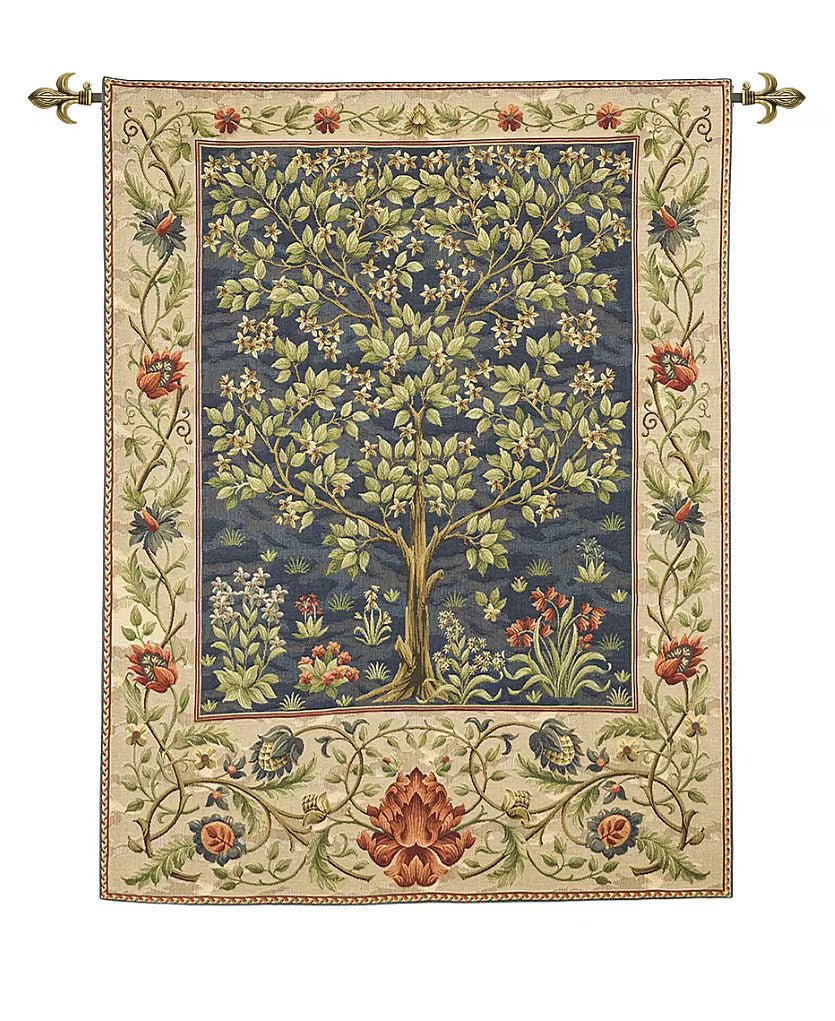 Tree of Life - Blue Loom Woven Tapestry - 180 x 142 cm - Rod Size 4 - Hines of Oxford - LW695 - Morris Wallpaper