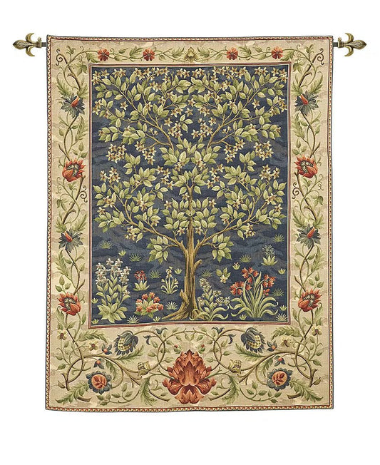Tree of Life - Blue Loom Woven Tapestry - 180 x 142 cm - Rod Size 4 - Hines of Oxford - LW695 - Morris Wallpaper