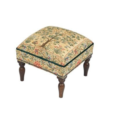 Tree of Life Light Upholstered Stool - Hines of Oxford - AS495 - Morris Wallpaper