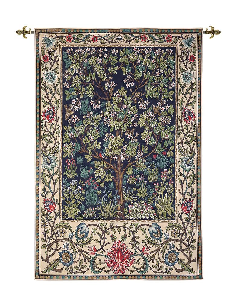 Tree of Life Loom Woven Tapestry - 175 x 140 cm - Requires Rod Size 4 - Hines of Oxford - LW1208 - Morris Wallpaper