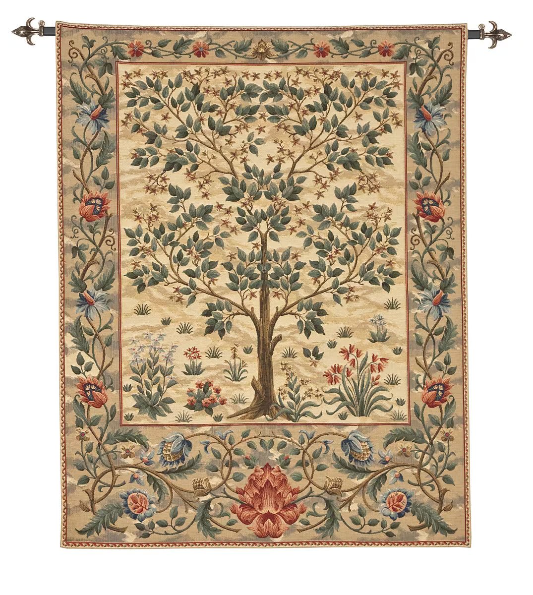 Tree of Life Loom Woven Tapestry - Light - 142 x 90 cm - Rod Size 2 - Hines of Oxford - LW934 - Morris Wallpaper