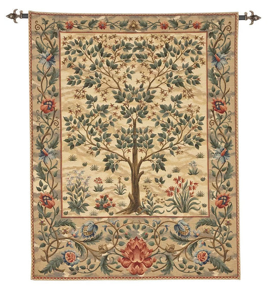 Tree of Life Loom Woven Tapestry - Light - 142 x 90 cm - Rod Size 2 - Hines of Oxford - LW934 - Morris Wallpaper
