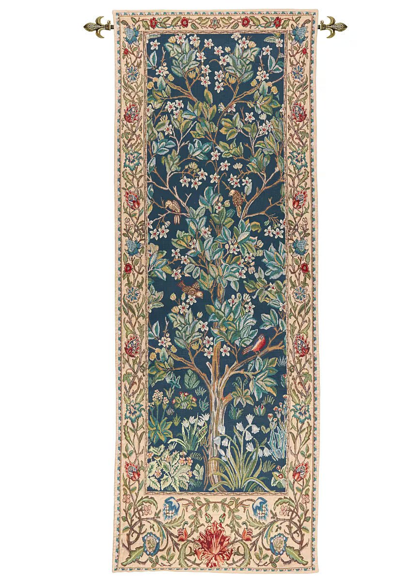 Tree of Life Portiere Loom Woven Tapestry - 177 x 65 cm - Rod Size 2 - Hines of Oxford - LW1670 - Morris Wallpaper
