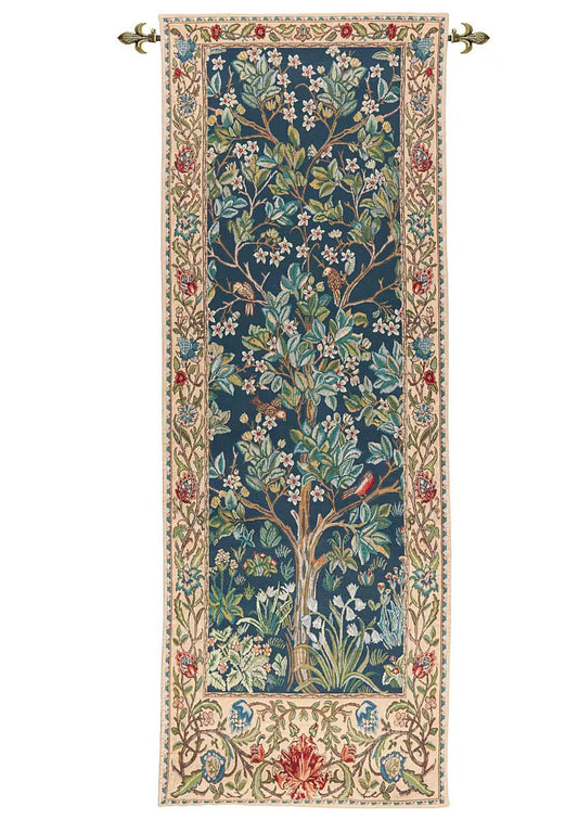 Tree of Life Portiere Loom Woven Tapestry - 177 x 65 cm - Rod Size 2 - Hines of Oxford - LW1670 - Morris Wallpaper