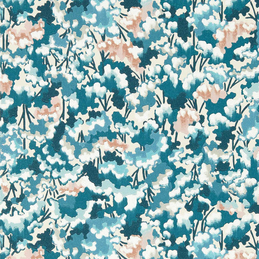 Tree Tops Wallpaper - Midnight/Positano/Cornflower - Harlequin - HRTW113122 - Morris Wallpaper