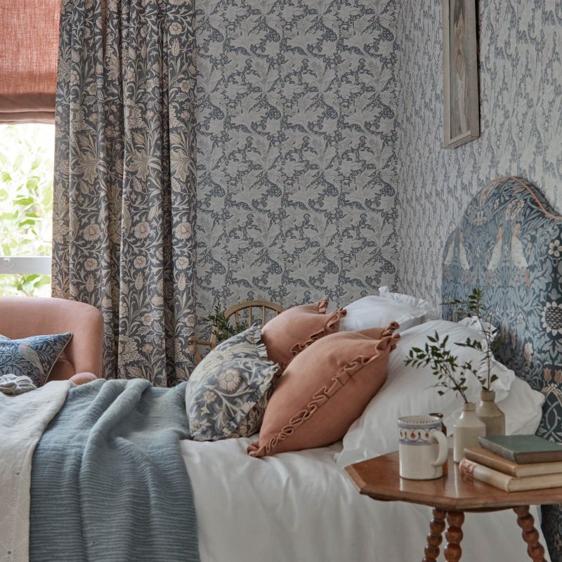 Trent Fabric - Madder/Webbs Blue - Morris & Co - 227024 - Premier Wallcovering