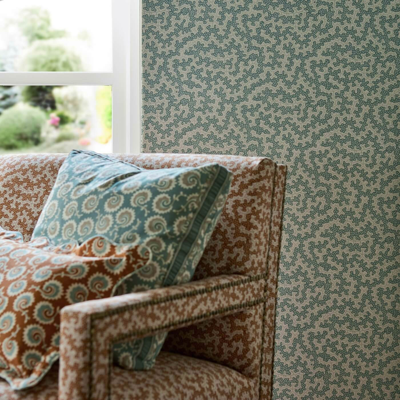 Truffle Wallpaper - Blue Clay - Sanderson - DABW217241 - Morris Wallpaper